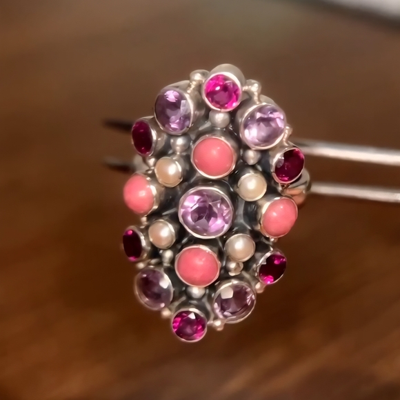 Nicky Butler 925 Sterling Silver Designer Opal Amethyst Rhodolite Garnet Ring NB - Picture 14 of 16